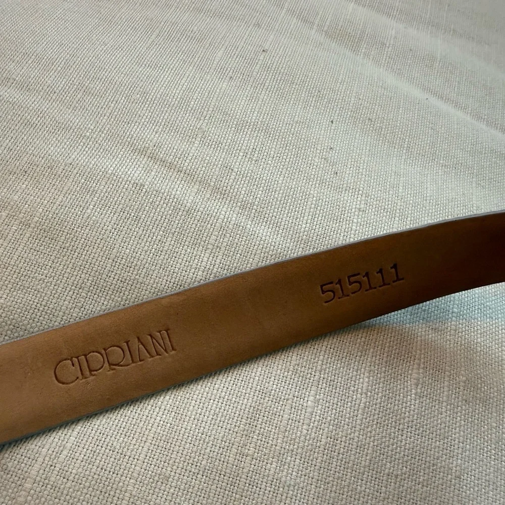CIPRIANI Italian calfskin snakeskin print belt size medium black grey tones EUC